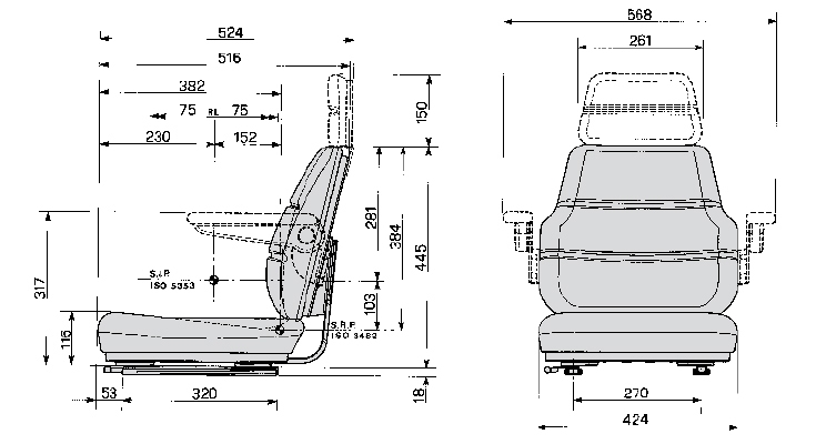 Bovendeel / Topper Cobo SC70 PVC met verstelrails