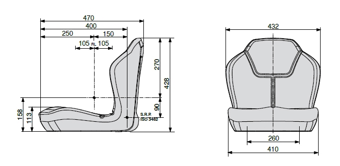 Cobo kuip PS40 PVC met gordel, schakelaar en verstelrail