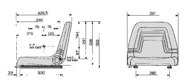 Cobo kuip SP10 PUR met langsverstelling