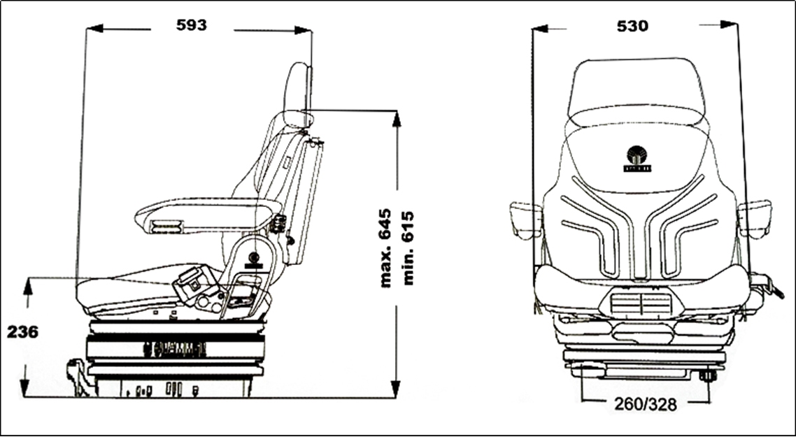 Grammer luchtgeveerde heftruckstoel MSG75G/731 LINDE pvc