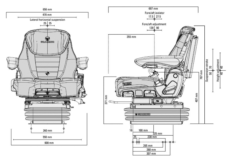 Grammer luchtgeveerde stoel Maximo Evolution Dynamic