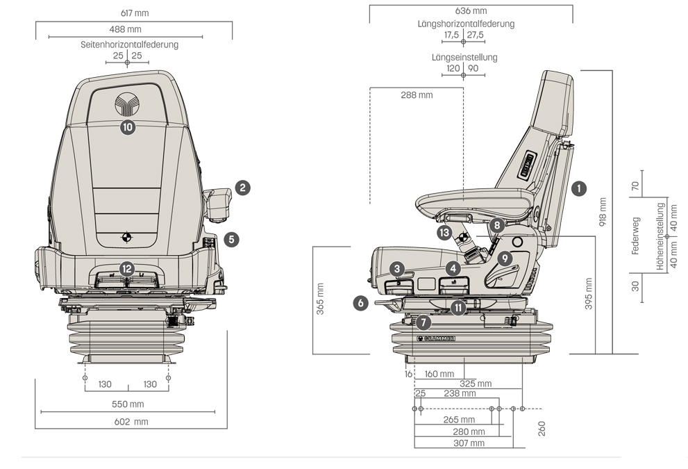 Grammer luchtgeveerde stoel MSG95 Maximo Evolution Dynamic