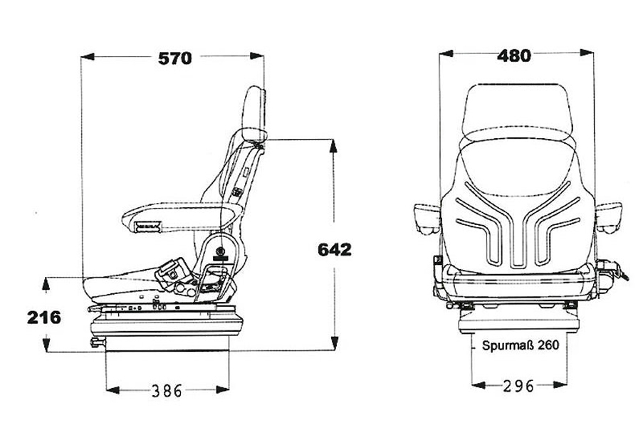 Grammer mechanisch geveerde heftruckstoel MSG85/721 LINDE