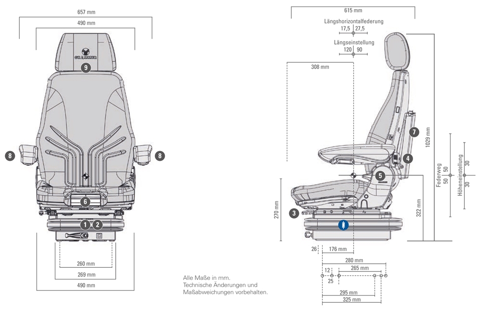 Grammer mechanisch geveerde stoel Actimo M - MSG85/722 STOF