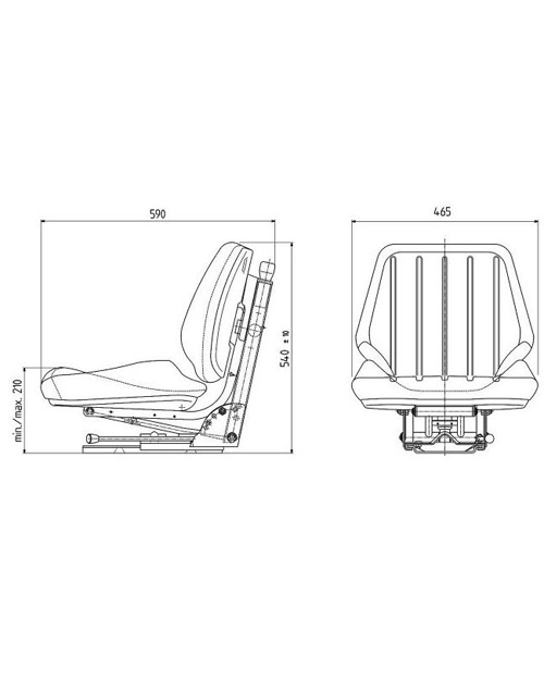 Grammer mechanisch geveerde stoel DS44/1B PVC zwart
