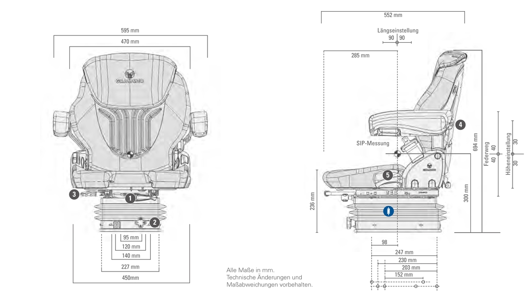 Grammer tractorstoel Compacto Basic M Kunstleer Zwart