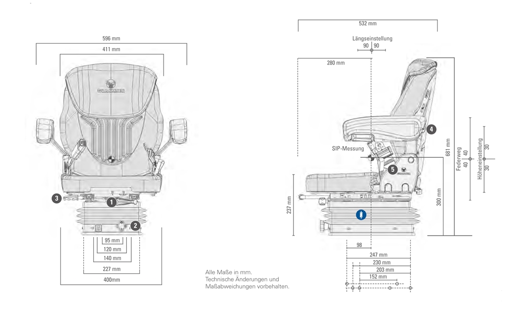 Grammer tractorstoel Compacto Basic S Kunstleer Zwart