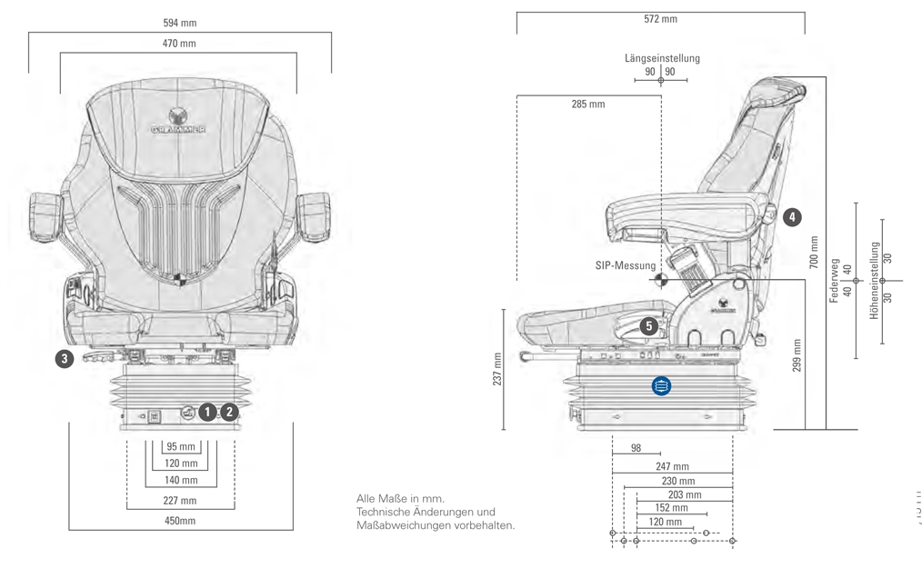 Grammer tractorstoel Compacto Comfort M Kunstleer Zwart