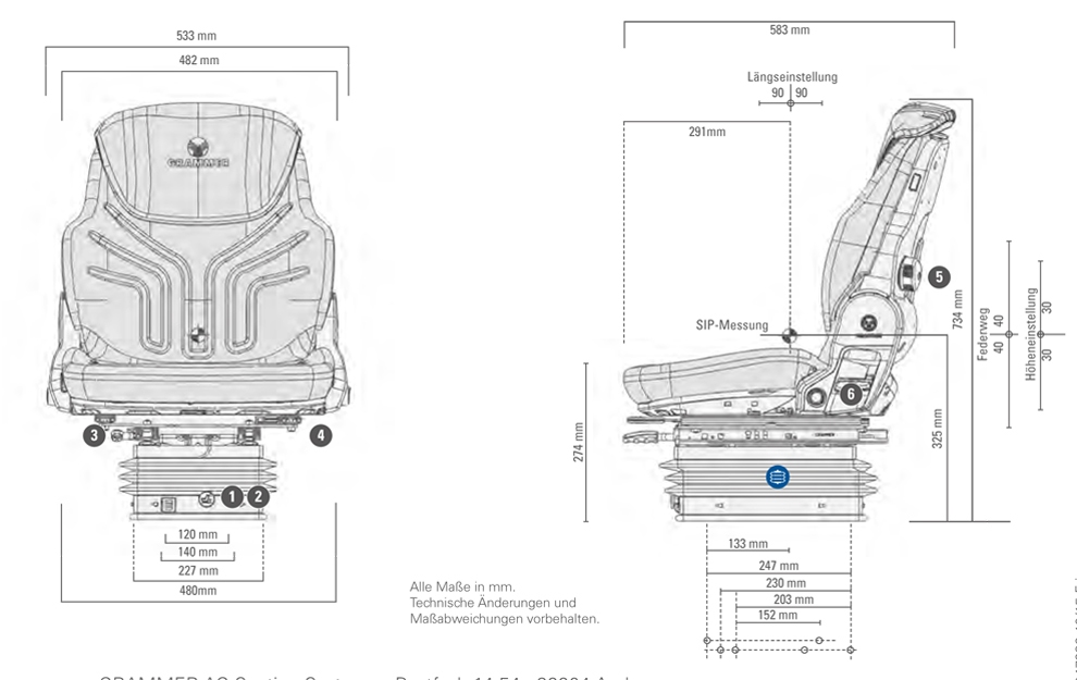 Grammer tractorstoel Compacto Comfort W Stof AGRI