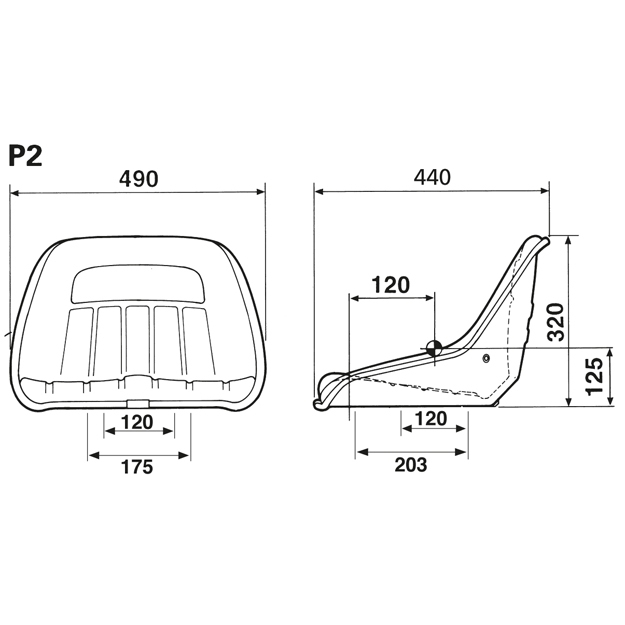 KAB Kuip P2 PVC met rugverlenging
