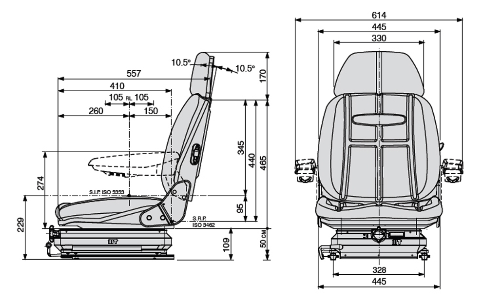 Mechanisch geveerde heftruckstoel Cobo SC47/M99 PVC