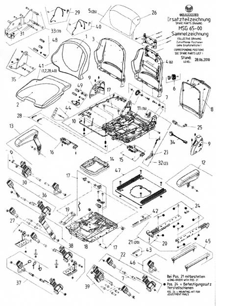 Mechanisch geveerde stoel Grammer Primo M MSG65/521 stof bz