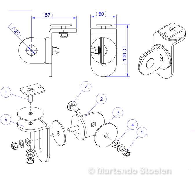 Montagebeugel 3-Way tbv joystickhouder arml. Frameco Ergo310