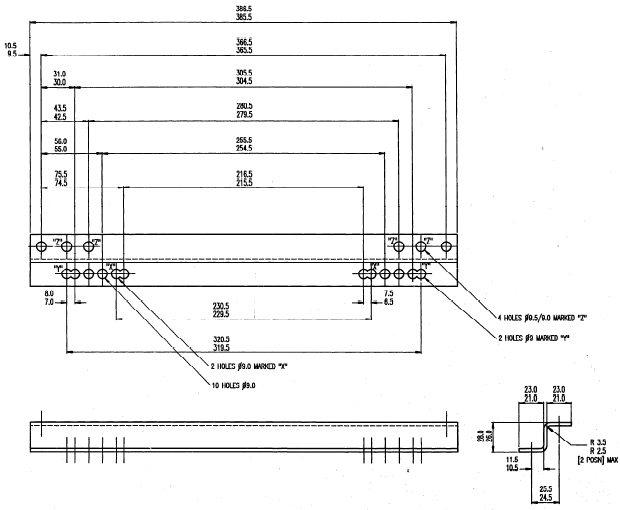 Montageconsole / Z-Bracket voor inbouw stoelen - per set