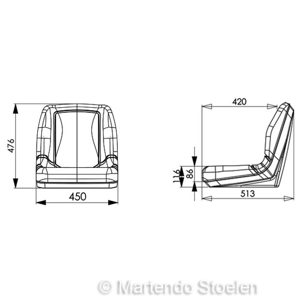 STAR kuip ST1846 PVC geel met langsverstelling