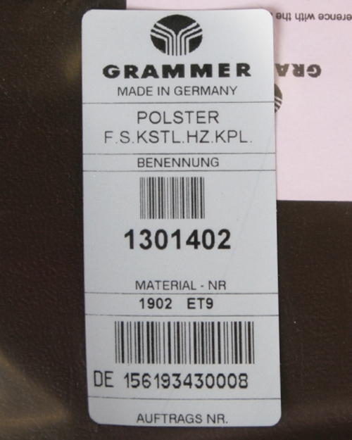 Zitkussen Grammer MSG65/531 en MSG75/531 PVC met verwarming