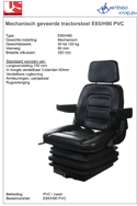 Productfolder E85H90 PVC United Seats tractorstoel
