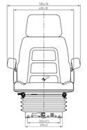 Maattekening United Seats E85/H90 stof